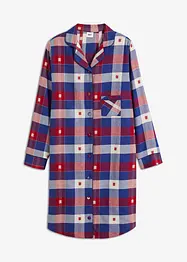 Chemise de nuit tissée en flanelle avec patte de boutonnage, bonprix