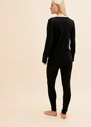 Pyjama chaud avec legging et dentelle, bonprix