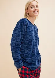 Pyjama en polaire avec pantalon en flanelle, bonprix