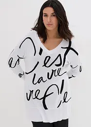 Pull avec inscription, bonprix