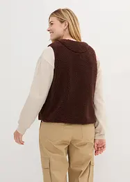 Gilet sans manches en maille peluche avec poche kangourou, bonprix