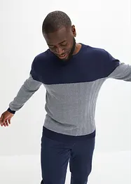 Pull en maille fine avec imprimé chevrons, bonprix