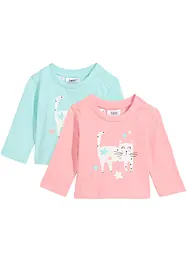 Lot de 2 T-shirts manches longues bébé, bonprix