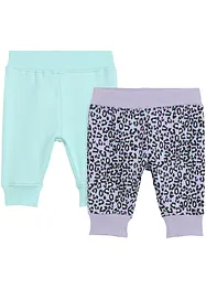 Lot de 2 pantalons bébé en molleton de coton, bonprix