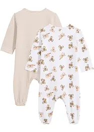 Lot de 2 combipyjamas bébé en coton, bonprix