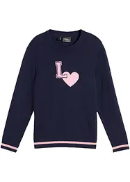 Pull fille en maille à imprimé, bonprix