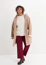 Pull boxy avec col polo et en matière côtelée, bonprix