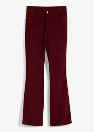 Pantalon Flare en velours côtelé extensible avec taille haute confortable, bonprix