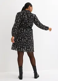 Robe effet froissé en mélange laine/soie avec ceinture (ensemble 2 pces), bonprix