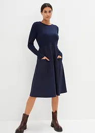 Robe en mélange de matières, longueur genou, bonprix