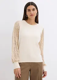 Pull avec manches à sequins, bonprix