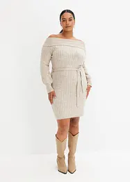 Robe en maille à encolure Bardot, bonprix