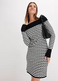 Robe en maille à encolure Bardot, bonprix