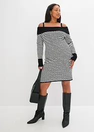 Robe en maille à encolure Bardot, bonprix