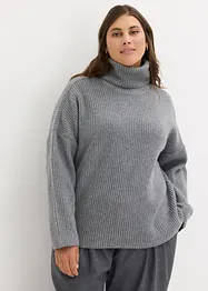 Pull col roulé en maille côtelée, bonprix