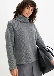 Pull col roulé en maille côtelée, bonprix