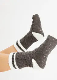 Chaussettes d'intérieur avec doublure peluche et semelle antidérapante, bonprix