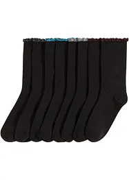 Chaussettes à bord roulotté brillant en coton majoritaire (lot de 8 paires), bonprix