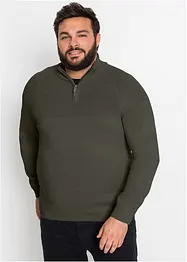 Pull coton col camionneur coupe spéciale ventre, bonprix