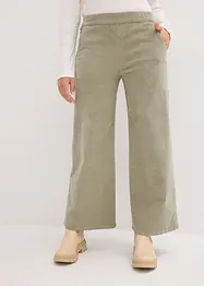 Pantalon large en velours côtelé à taille haute élastiquée, longueur cheville, bonprix