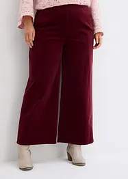 Pantalon large en velours côtelé à taille haute élastiquée, longueur cheville, bonprix