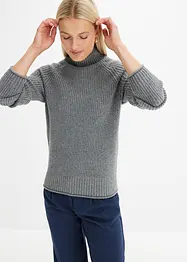 Pull en maille à col montant, bonprix