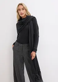 Gilet en maille à franges en laine mérinos, bonprix