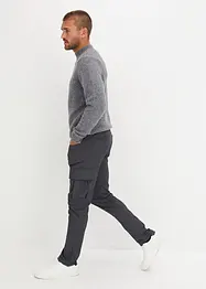Pantalon cargo à pinces, Regular Fit, en flanelle, Straight, bonprix