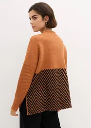 Pull rehaussé de dentelle, bonprix