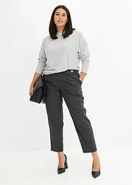 Pantalon à fines rayures et boutons décoratifs, bonprix