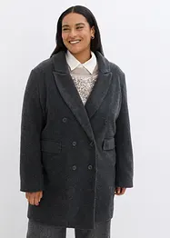 Manteau croisé court, aspect laine, bonprix