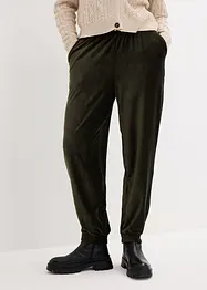 Pantalon en velours stretch à ceinture élastiquée, longueur cheville, bonprix