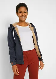 Gilet zippé à capuche avec doublure peluche, bonprix