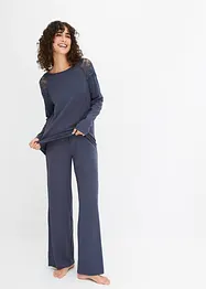 Pyjama avec jambe large et dentelle, bonprix