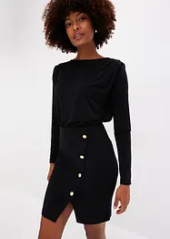 Robe en jersey avec patte de boutonnage décorative, bonprix