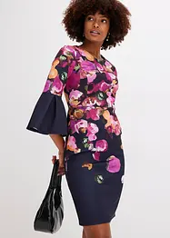 Robe midi en néoprène résistant avec manches volantées, bonprix