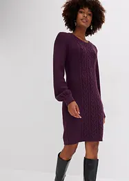 Robe cintrée en maille motif torsadé, bonprix