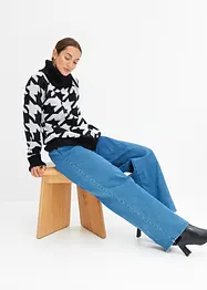 Pull col roulé à motif, bonprix