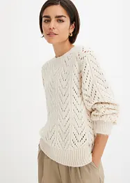 Pull douillet en maille ajourée, bonprix