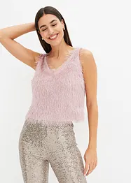 Blouse sans manches en maille poilue, bonprix