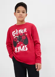 T-shirt manches longues garçon avec motif de Noël, bonprix