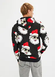 Sweat zippé à capuche avec motif de Noël, bonprix