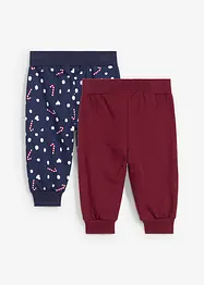 Lot de 2 pantalons de Noël en molleton, bonprix