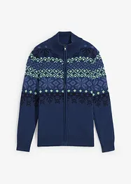 Gilet garçon en maille motif norvégien à col montant, bonprix