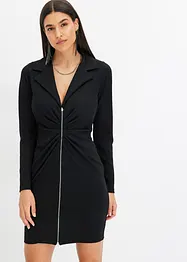 Robe courte en crêpe texturé avec fermeture zippée, bonprix