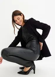 Pantalon slim enduit, bonprix