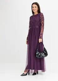 Robe longue avec perles brodées, bonprix