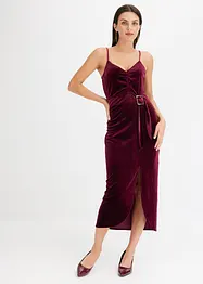 Robe midi en velours doux à fines bretelles, bonprix