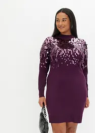 Robe en maille à sequins, bonprix