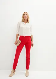 Pantalon stretch taille élastiquée avec boutons décoratifs, bonprix